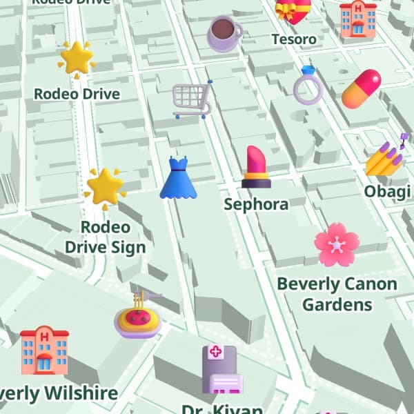 The Mint Matcha map theme in GirlyMaps