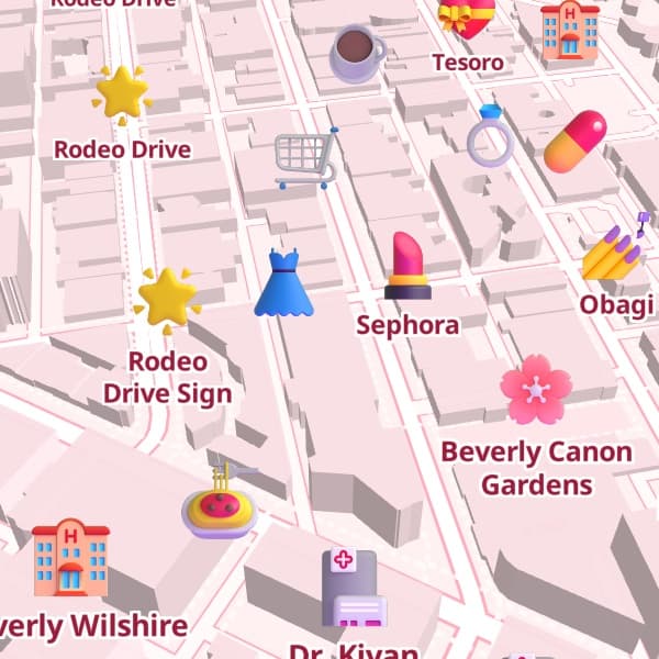 The Strawberry Milk map theme in GirlyMaps